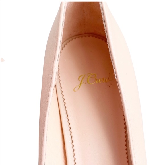 J. Crew Celia Leather Block Heels Sunwashed Pink Blush Squared Off Toe Size 9.5 - Picture 3 of 9